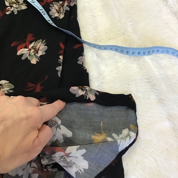 Zara Men Size Med Black Button Up Collard Dress Shirt Floral Hawaii Lightweight - Picture 10 of 10